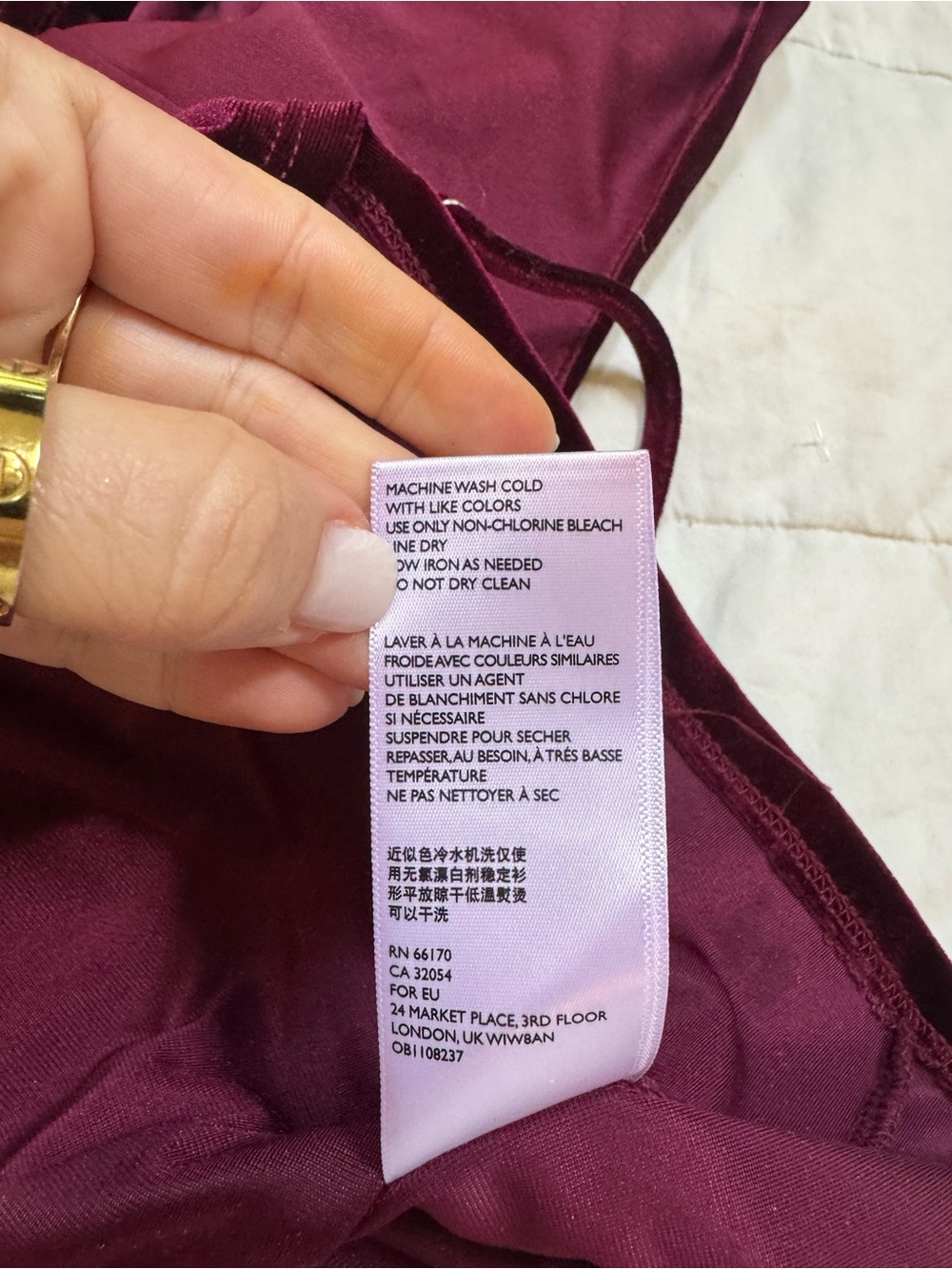 Urban Outfitters Burgundy Velvet Tie Back Mini Dress Size M Party Cocktail - Picture 8 of 8